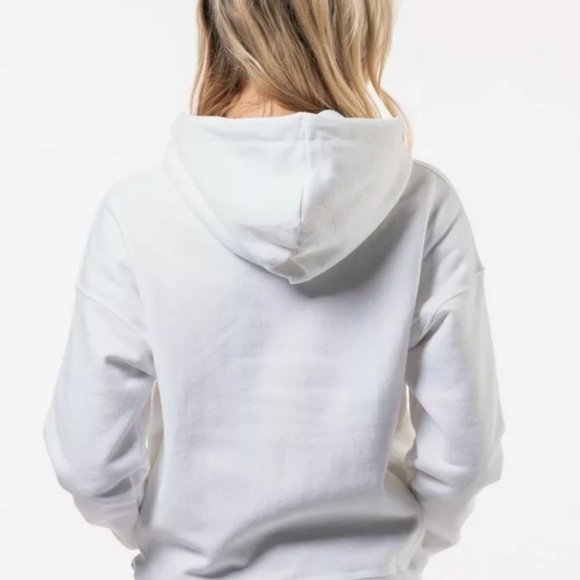 Champion Reverse Weave White Hoodie Small Classic Pullover Sweater Logo Embroide - Picture 4 of 12